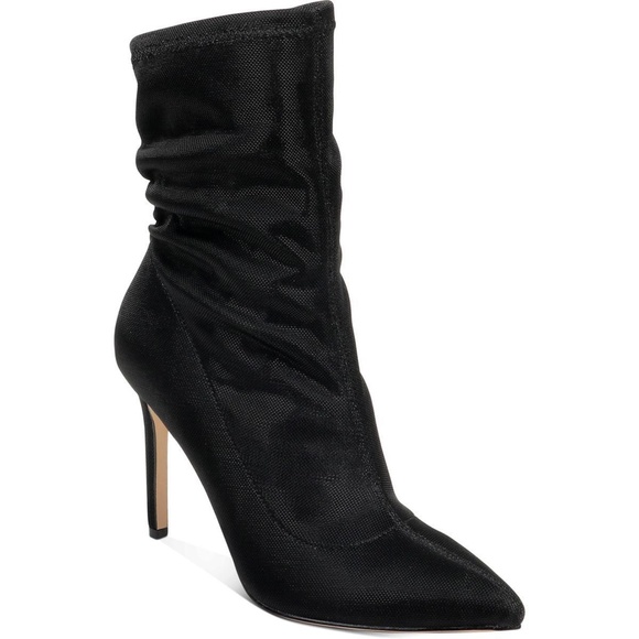 Badgley Michska Ronnie Stiletto Heel Pointed Toe Black Evening Boot Booties 8 - Picture 2 of 9